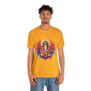 Ganesha Tee Short Sleeve Jersey Spiritual Comfort - Dipaliz - Gold / s - T-shirts