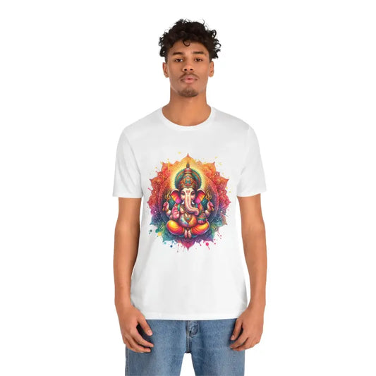 Divine Comfort Ganesha Jersey Short Sleeve Tee for All - White / s T-shirt