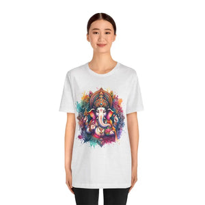Ganpati Tee Short Sleeve Jersey - Spiritual Style - Dipaliz - Ash / s - T-shirts