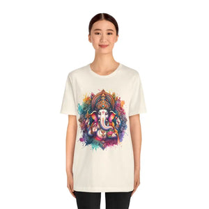 Ganpati Tee Short Sleeve Jersey - Spiritual Style - Dipaliz - Natural / s - T-shirts