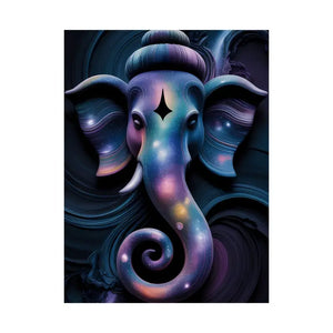 Poster - Ganesha Galaxy Matte Vertical Indian Elephant Art Dipaliz