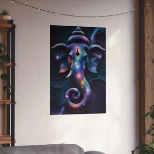 Poster - Ganesha Galaxy Matte Vertical Indian Elephant Art Dipaliz 24″ x 36″