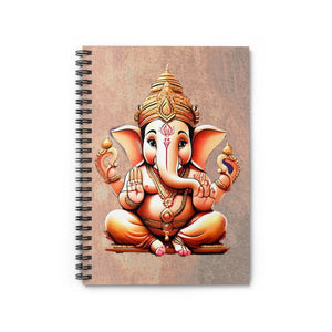 Spiral Ruled Line Paper Notebook Ganesha Design - Dipaliz - Notebooks & Notepads