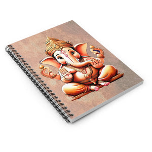 Spiral Ruled Line Paper Notebook Ganesha Design - Dipaliz - Notebooks & Notepads