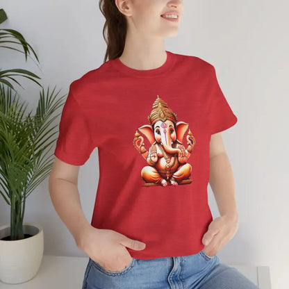 Unleash the Magic with Ganesha Jersey Short Sleeve Tee - Heather Red / s T-shirt