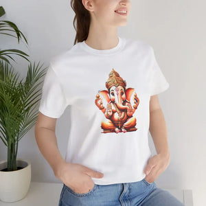 Ganesha Jersey Short Sleeve Tee Groovy Vibes Magic - Dipaliz - White / s - T-shirts