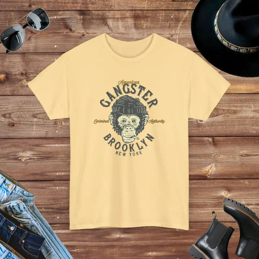 Gangster Brooklyn Cotton Tee Deluxe Unisex T-shirt - Yellow Haze / s T-shirt