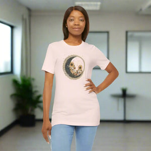 Soft Cotton Moonlit Garden Tee - Floral Comfort - Dipaliz - T-shirts