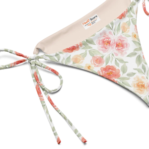 Garden Floral Recycled String Bikini Bottom - Swim Briefs - Xs