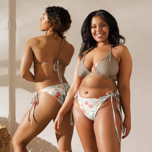 Garden Floral Recycled String Bikini Bottom - Swim Briefs - Xs