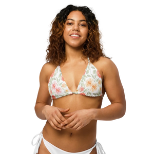 Garden Floral Recycled String Bikini Top | Upf50+ Padded - Swimwear Tops - Xs