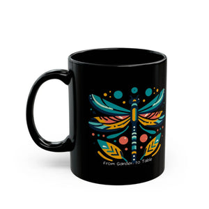 Dragonfly Black Ceramic Mug - 15oz Magical Mornings - Dipaliz