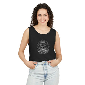 Garment-dyed Tank Top Soft Vintage Sunwashed Mushrooms Sleeveless Tee