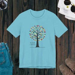 Unisex Jersey Tee - Inclusion is Beautiful Design - Dipaliz - Turquoise / s - T-shirts