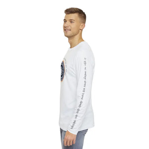 Mens Long Sleeve Brushed Polyester Om Tee - Spiritual Style - Dipaliz - T-shirts