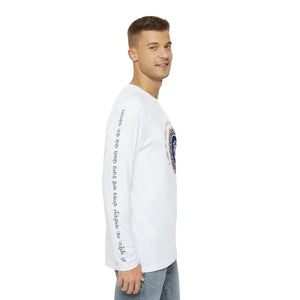 Mens Long Sleeve Brushed Polyester Om Tee - Spiritual Style - Dipaliz - T-shirts