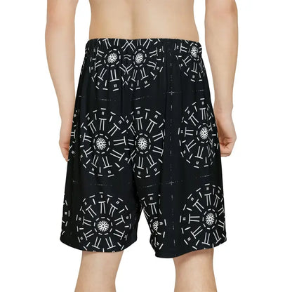 Unleash your Potential in Men’s White Pattern Sports Shorts - All Over Prints