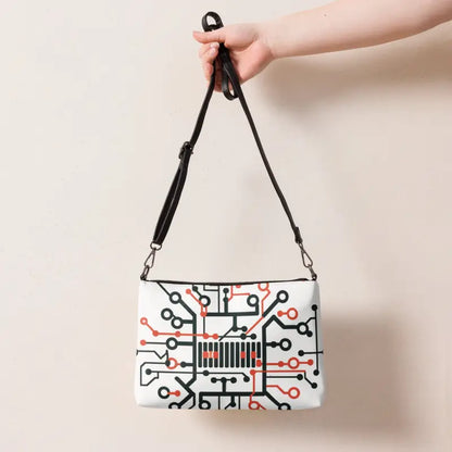 Geek Chic Crossbody: Electric Circuit Faux Leather Bag - Bags