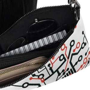 Crossbody Bag Electric Circuit Geometric Faux Leather Dipaliz - Cross Body Bags