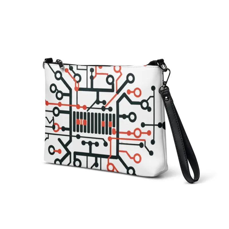 Geek Chic Crossbody: Electric Circuit Faux Leather Bag - Bags