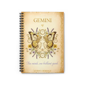 Gemini Spiral Notebook, ?Two Minds one Brilliant Spark’ Ruled Journal - Journals