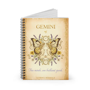 Gemini Spiral Notebook, ?Two Minds one Brilliant Spark’ Ruled Journal - Journals