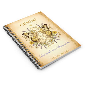 Gemini Spiral Notebook, ?Two Minds one Brilliant Spark’ Ruled Journal - Journals