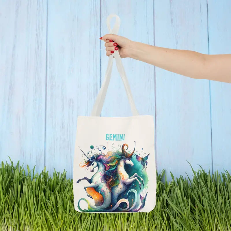 Your Gemini Style with our Versatile Zodiac Tote Bag - 13’’ × / White Bags