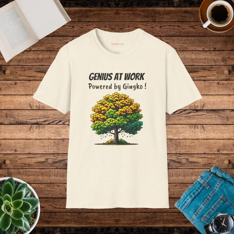 Unisex Softstyle T-shirt: Genius at Work Comfy & Stylish - Natural / s T-shirt