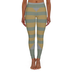 Geo Colorblock Leggings - Olive Mustard Yoga Tights - Dipaliz - Xs / Black Stitching Gifts Online