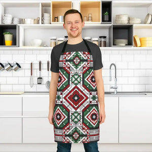 Kitchen Apron - Geometric Pattern Tie-back Closure - Dipaliz - one Size / Black - Aprons