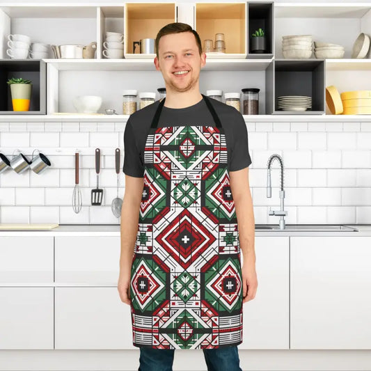 Geometric Apron with Tie-back Closure: Style Meets Function - one Size / Black