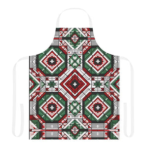 Kitchen Apron - Geometric Pattern Tie-back Closure - Dipaliz - one Size / White - Aprons