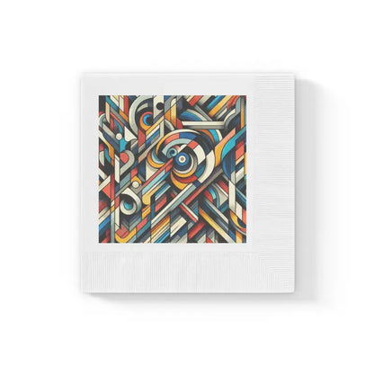 Colorful Geometric Pattern Napkins for Vibrant Events - 6.5’’ x / White / 100 Pcs Home Decor