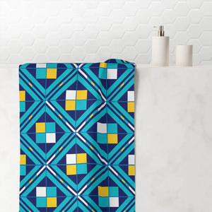 Mosaic Beach Towel – Teal Cotton Back - Dipaliz - Towels