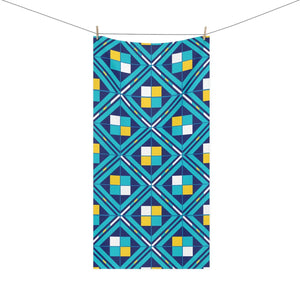 Mosaic Beach Towel – Teal Cotton Back - Dipaliz - Towels