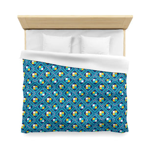 Geometric Blue Tile Duvet – Durable Polyester Weave - Dipaliz - Covers