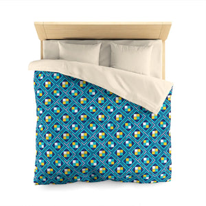 Geometric Blue Tile Duvet – Durable Polyester Weave - Dipaliz - Covers