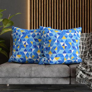 Blue Triangle Pattern Cushion – Modern Coastal Accent - Dipaliz - Chair & Sofa Covers