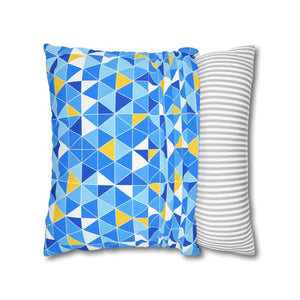 Blue Triangle Pattern Cushion – Modern Coastal Accent - Dipaliz - Chair & Sofa Covers