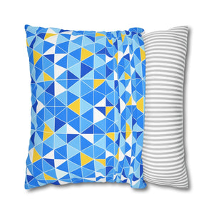 Blue Triangle Pattern Cushion – Modern Coastal Accent - Dipaliz - Chair & Sofa Covers