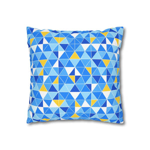 Blue Triangle Pattern Cushion – Modern Coastal Accent - Dipaliz - Chair & Sofa Covers