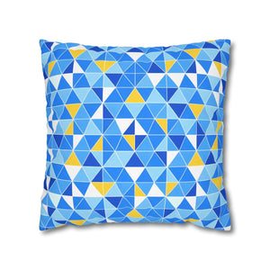 Blue Triangle Pattern Cushion – Modern Coastal Accent - Dipaliz - Chair & Sofa Covers