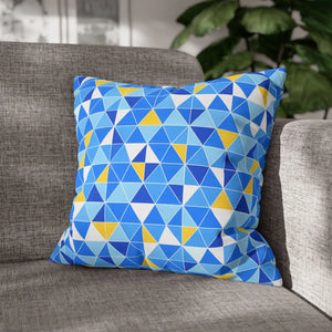 Blue Triangle Pattern Cushion – Modern Coastal Accent - Dipaliz - Chair & Sofa Covers