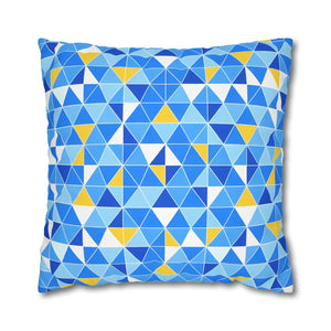 Blue Triangle Pattern Cushion – Modern Coastal Accent - Dipaliz - Chair & Sofa Covers