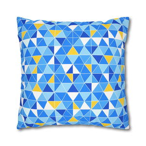 Blue Triangle Pattern Cushion – Modern Coastal Accent - Dipaliz - Chair & Sofa Covers