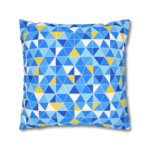 Blue Triangle Pattern Cushion – Modern Coastal Accent - Dipaliz - Chair & Sofa Covers