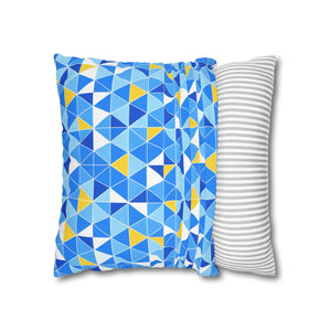 Blue Triangle Pattern Cushion – Modern Coastal Accent - Dipaliz - Chair & Sofa Covers