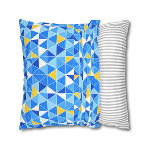 Blue Triangle Pattern Cushion – Modern Coastal Accent - Dipaliz - Chair & Sofa Covers