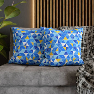 Blue Triangle Pattern Cushion – Modern Coastal Accent - Dipaliz - Chair & Sofa Covers
